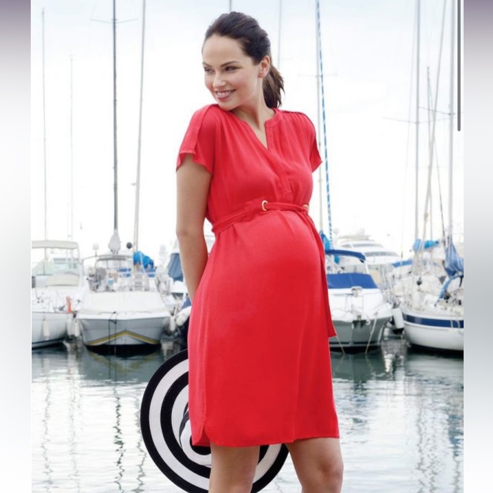 Seraphine Maternity Dress - Coral Color - Size 10 - NWT